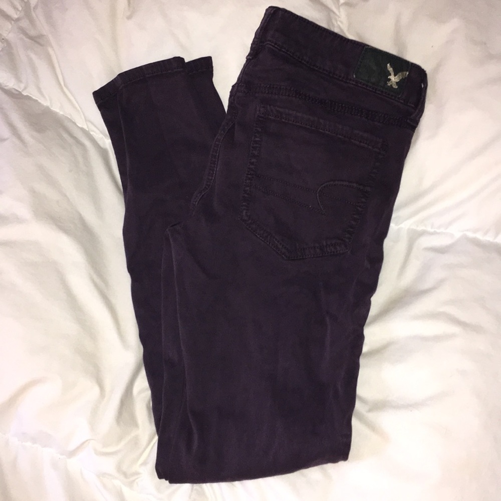 Dark purple, super stretch AEO jeggings, so soft!